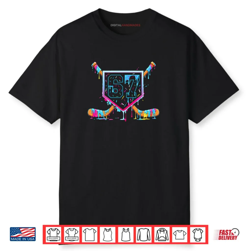 67 hockey Drip Number Funny Meme Style boys Graphics Shirt