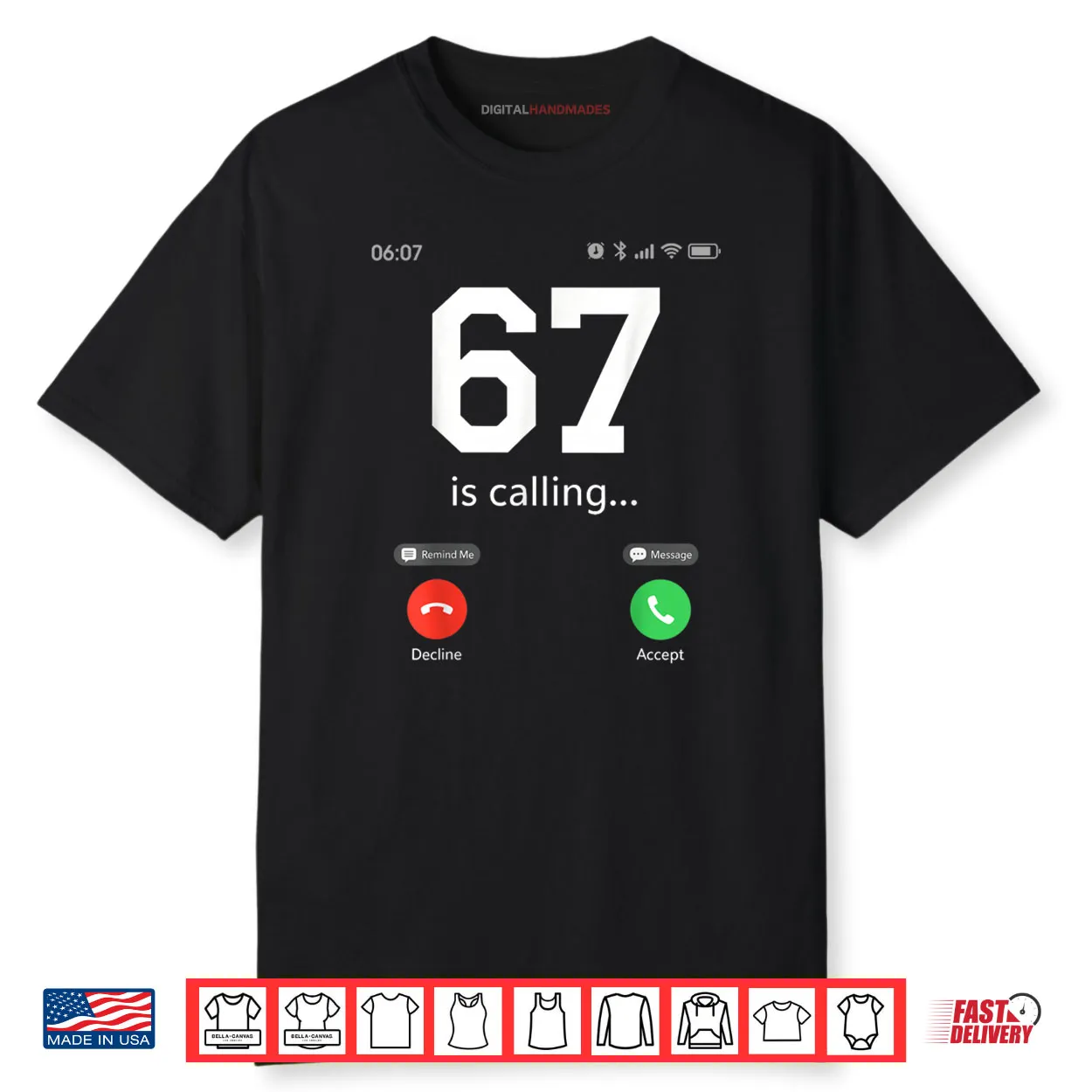 67 is Calling 6 7 Meme Kids Six Seven Youth Funny 6 7 Shirt
