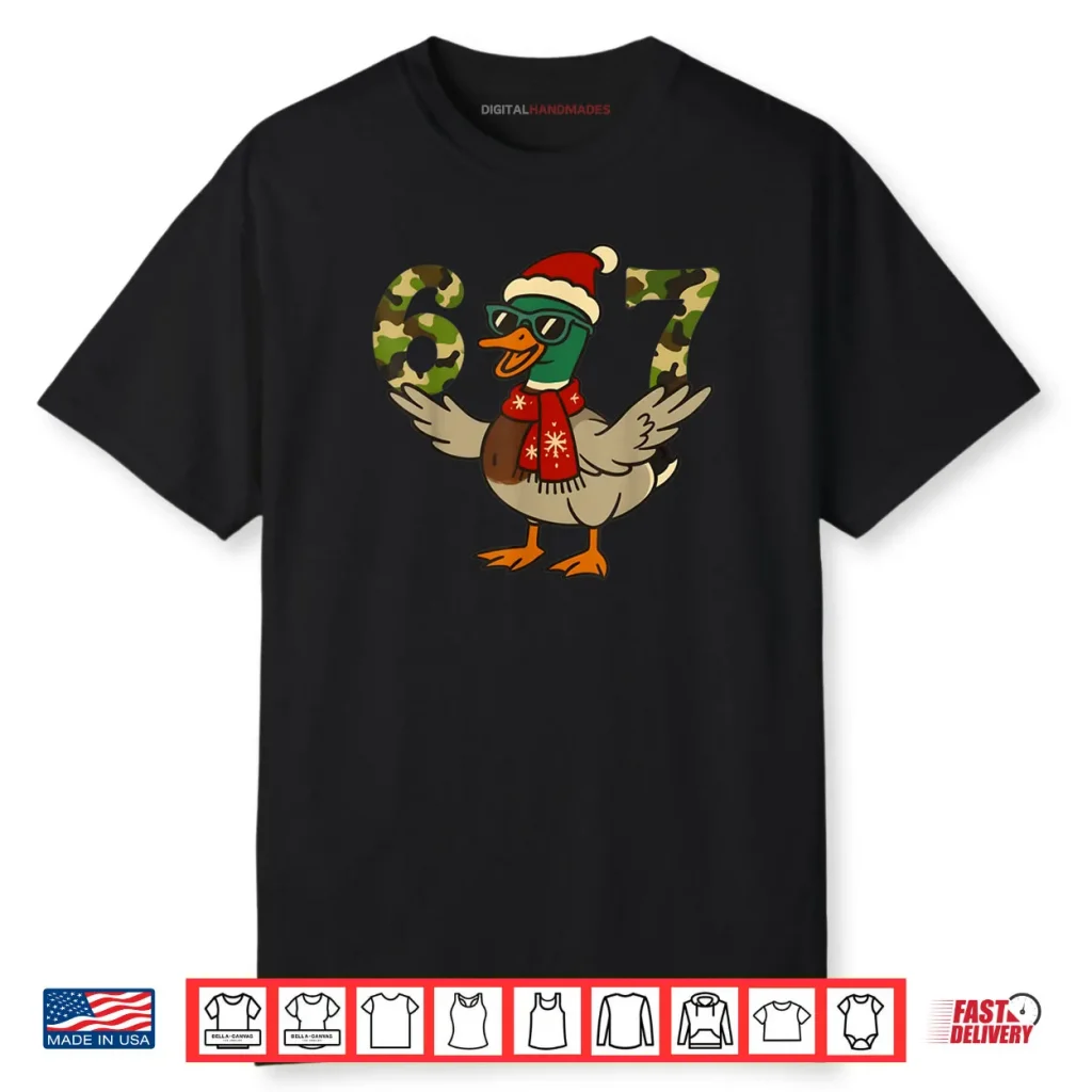 67 Mallard Duck Christmas 6 7 Meme Camo Hunting Shirt