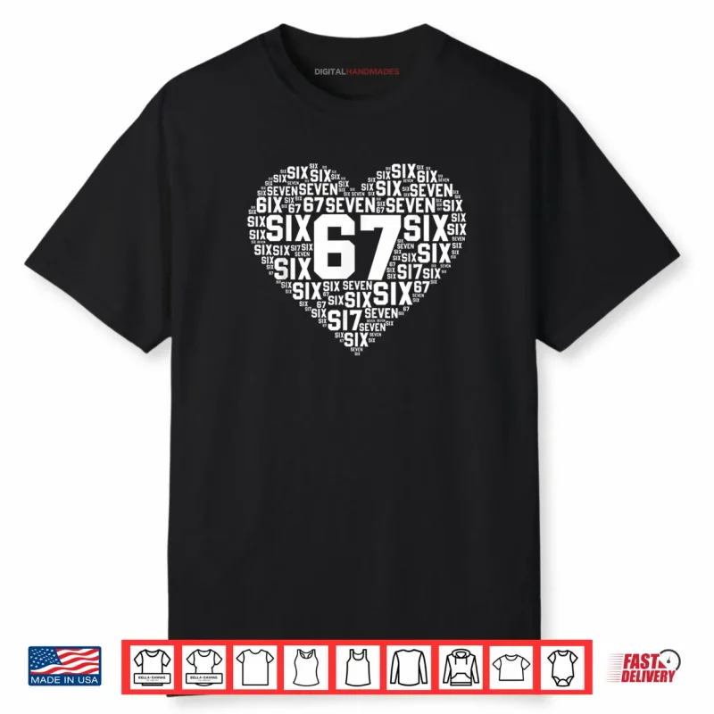 67 Meme Six Seven Heart Matching Couples Valentines Shirt