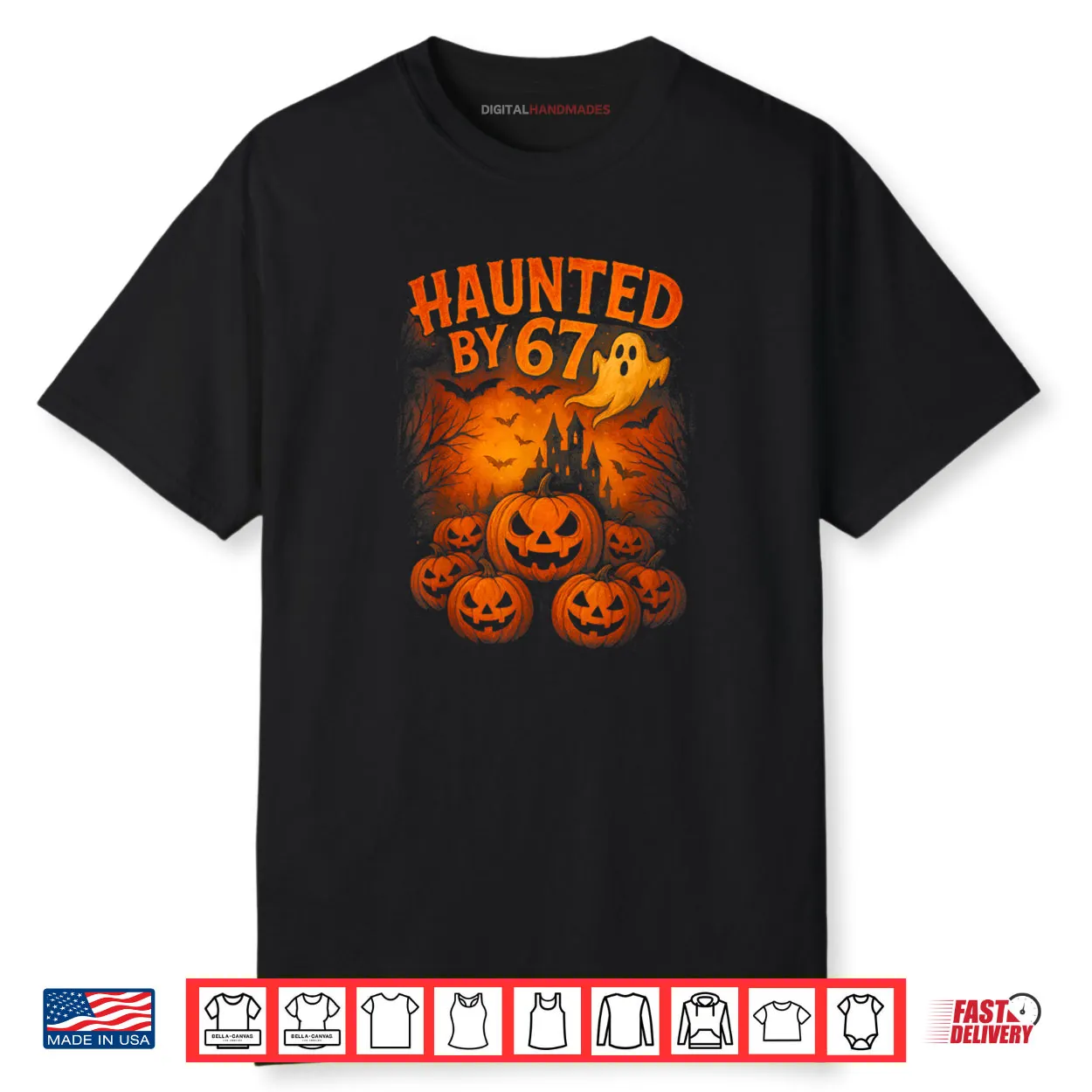 67 Meme Trendy Ghost Halloween Funny Six Seven Gen Alpha Z Shirt