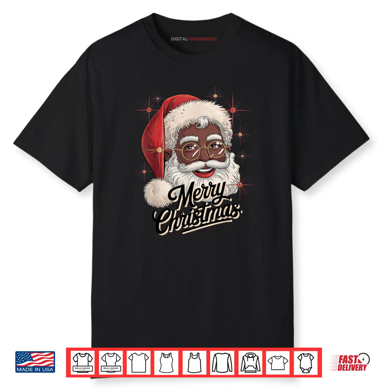 African American Santa Christmas Black Xmas Shirt