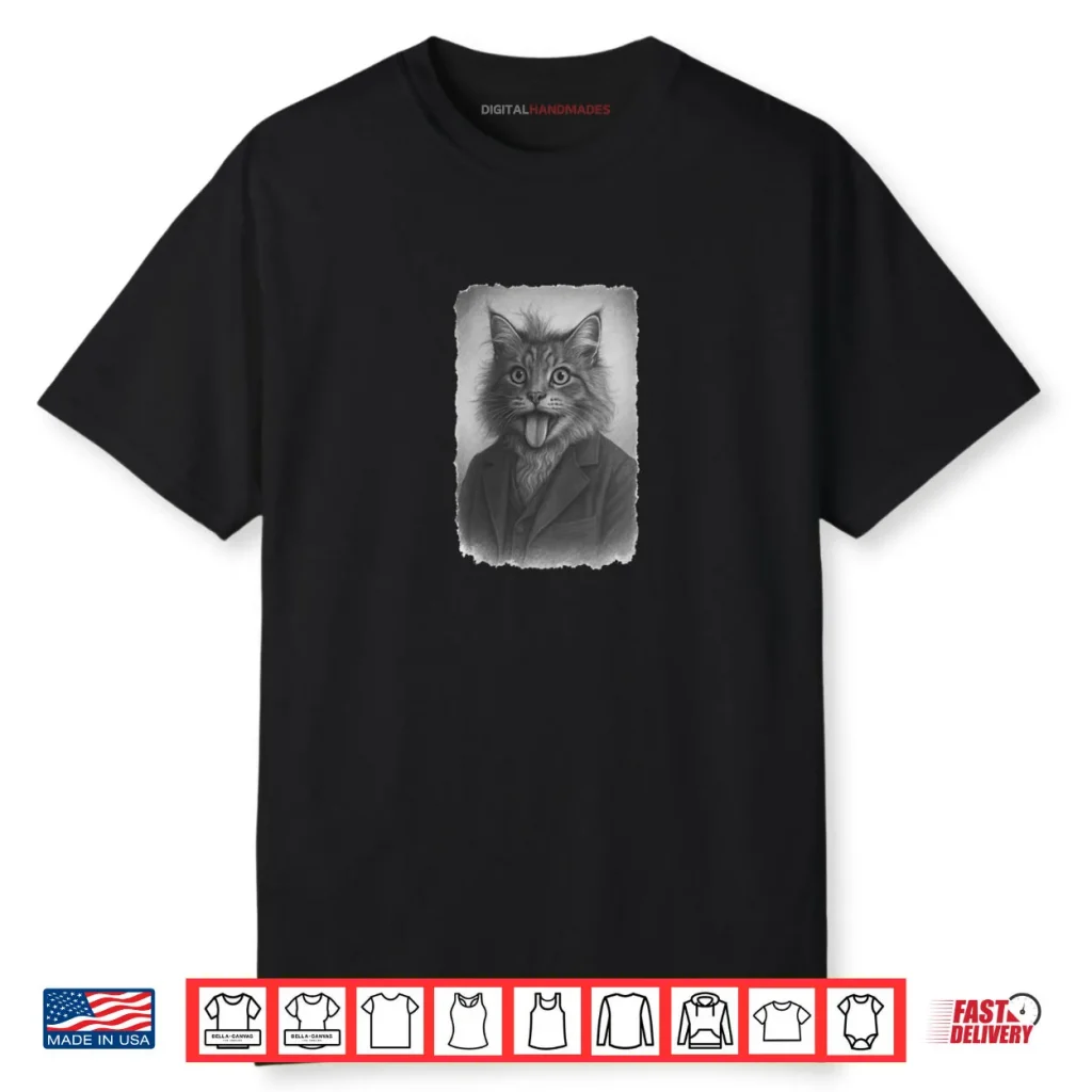 Albert Einstein Tongue Cat Lovers Shirt