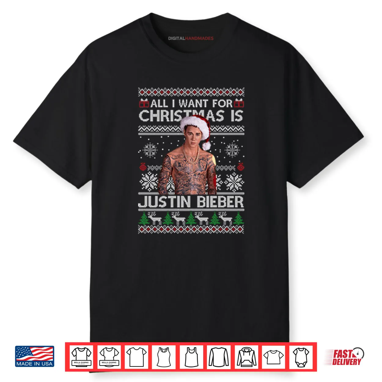 All I Want For Christmas Is Justin Bieber Shirt