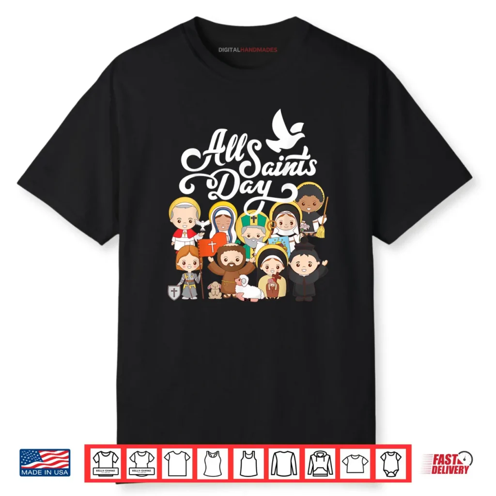 All Saints Day Kids Catholic St Francis Therese Joan of Arc Shirt 1 All Saints Day Kids Catholic St Francis Therese Joan of Arc Shirt