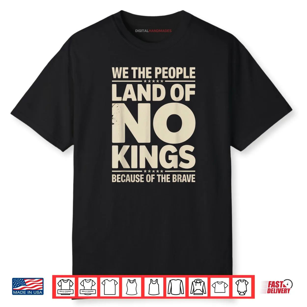 America Vintage No Kings Day Because of The Brave Shirt