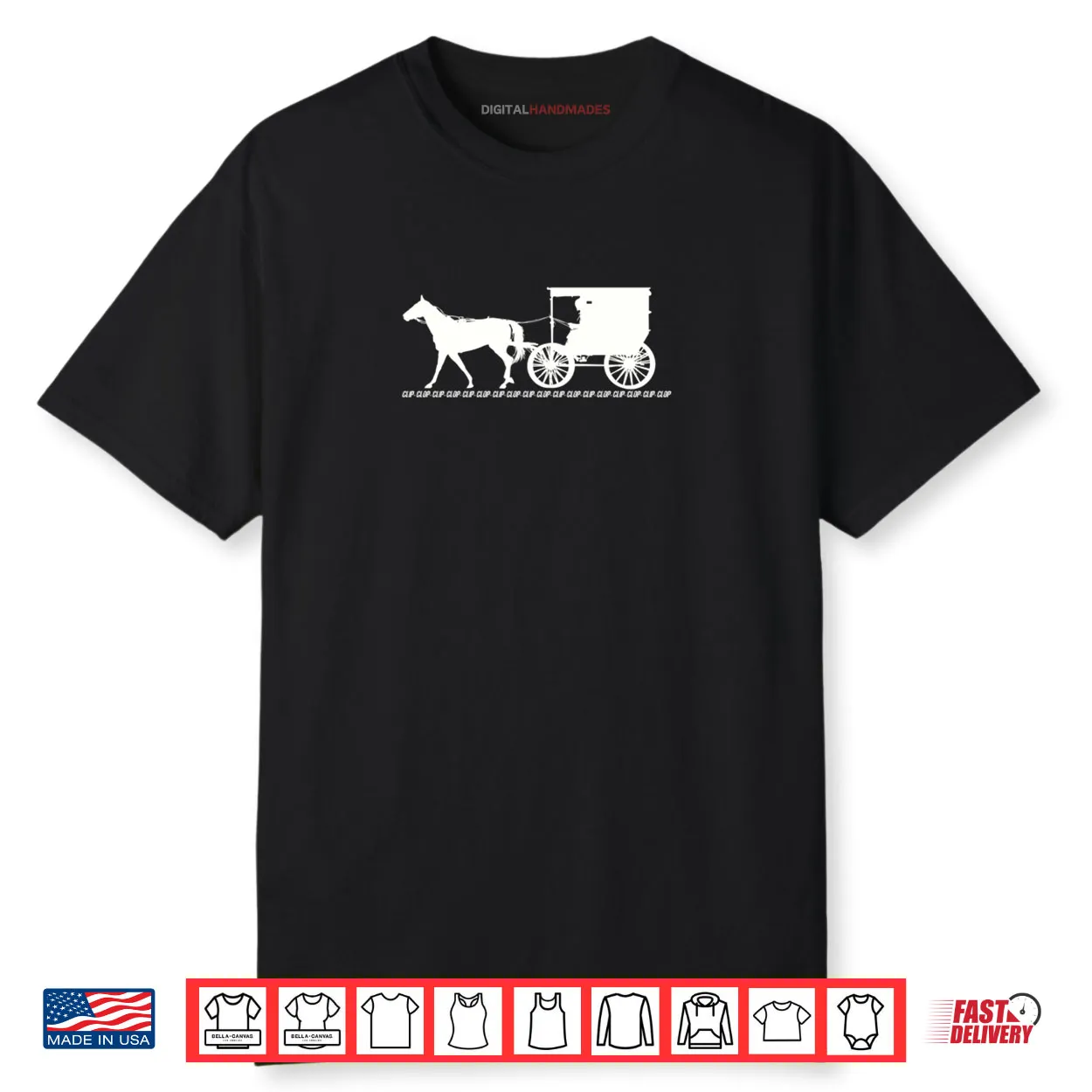 Amish Horse & Buggy Clip Clop Vintage Backroad Scene Shirt