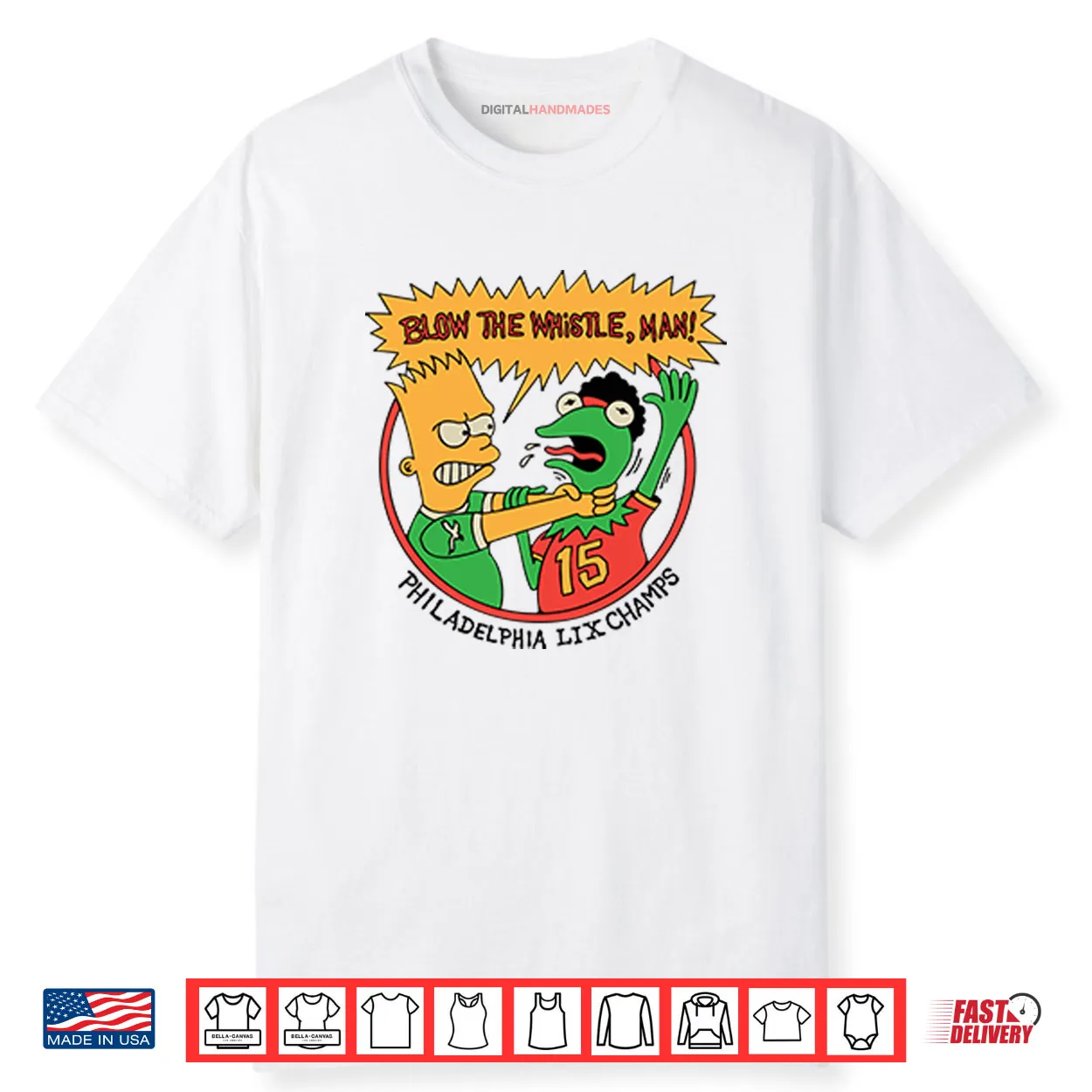 Bart Simpson Blow The Whistle Philadelphia LIX Champs Shirt