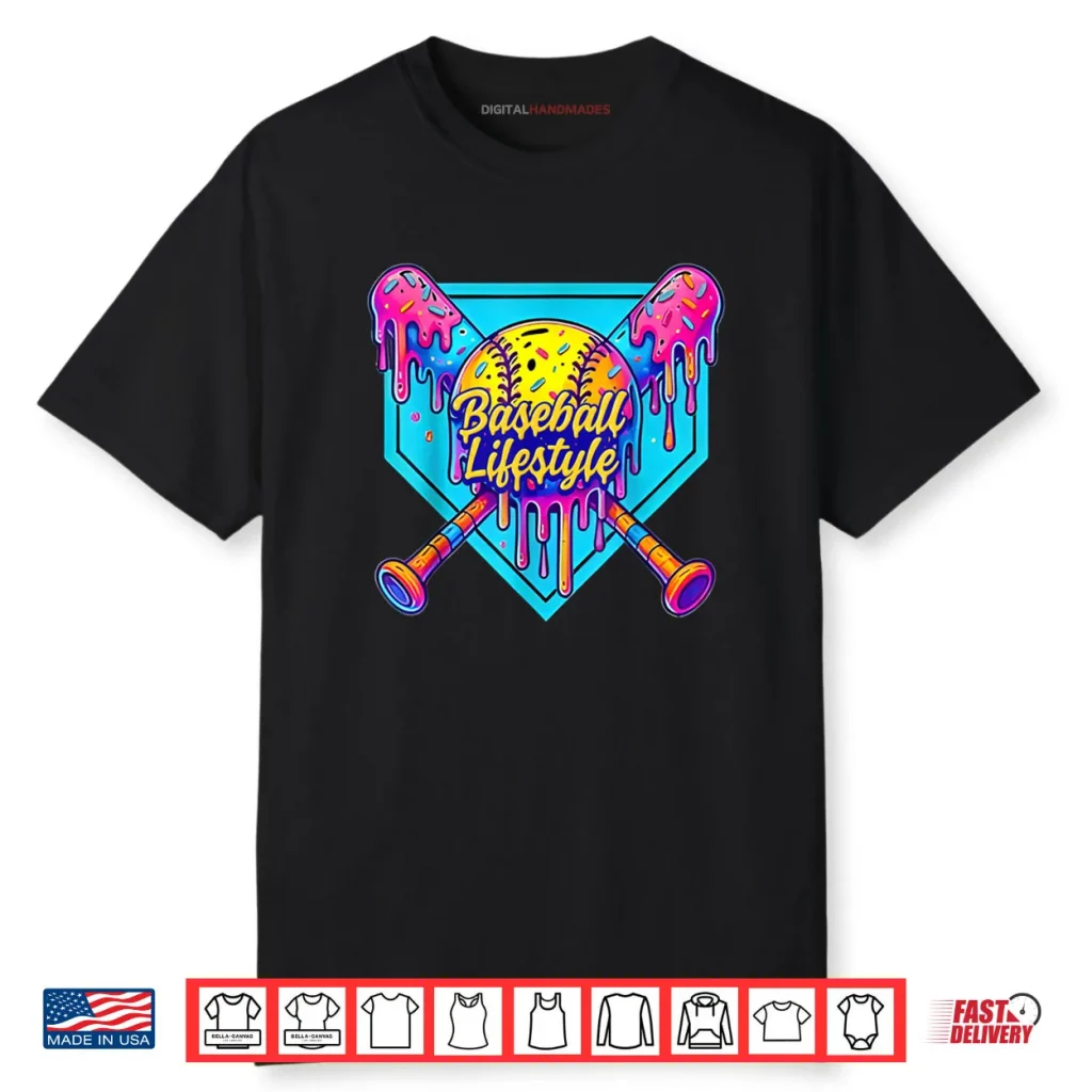 Baseball Lifestyle 101 Apparel Youth Baseball Drip Ice Cream Shirt
