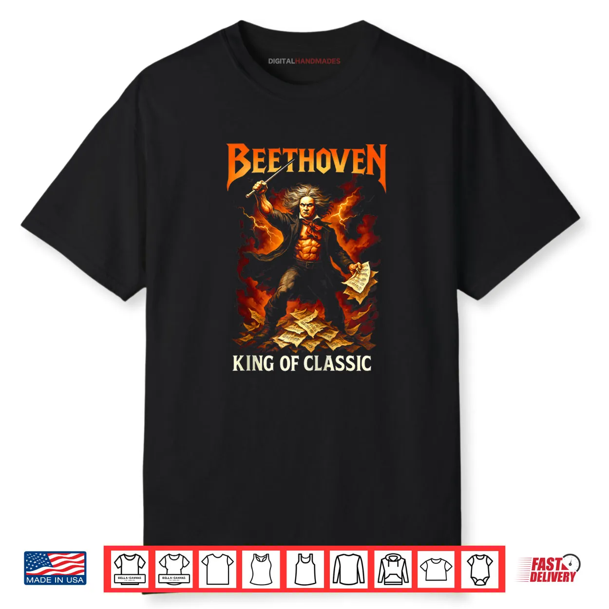 Beethoven Power Metal Classical Music Composer Album Shirt