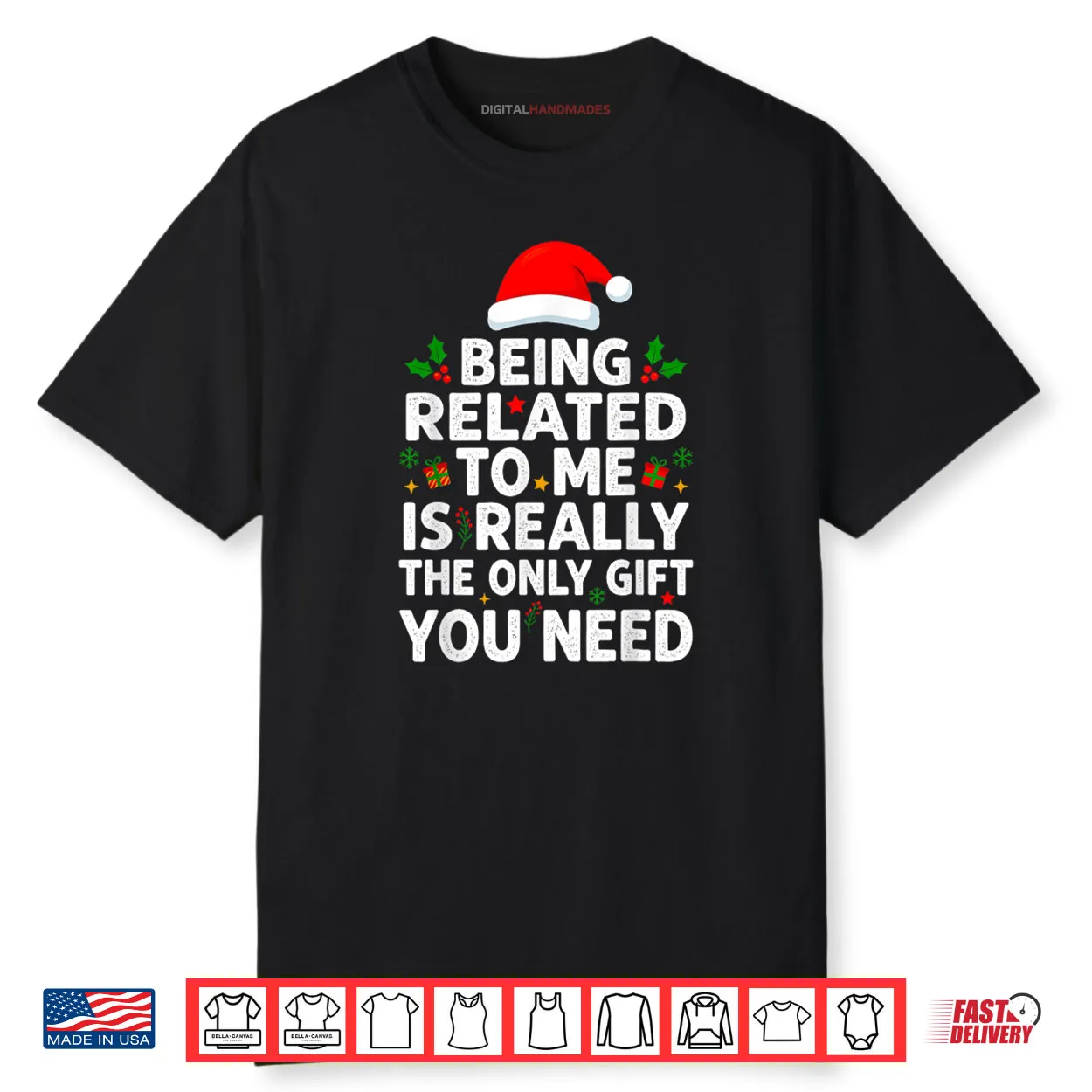 Being Related to Me Funny Christmas Family Xmas Pajamas Shirt