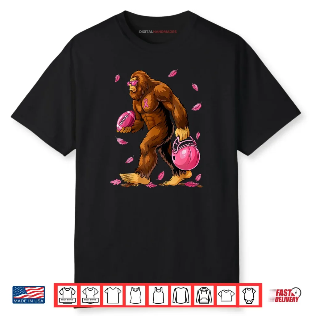 Bigfoot Football Pink Ribbon Breast Cancer Awareness Shirt 1 Bigfoot Football Pink Ribbon Breast Cancer Awareness Shirt