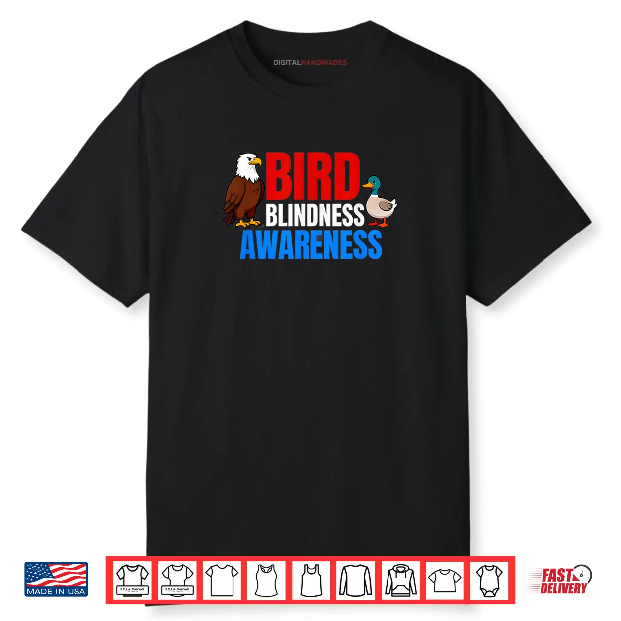 Bird Blindness Awareness Animal Lovers Shirt