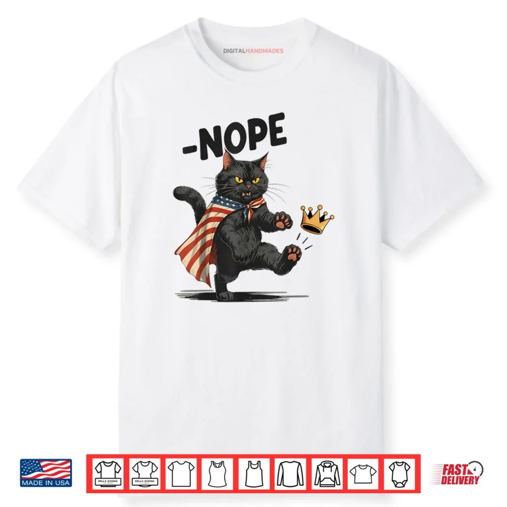 Black Cat No Kings October 18 No Kings Day Shirt