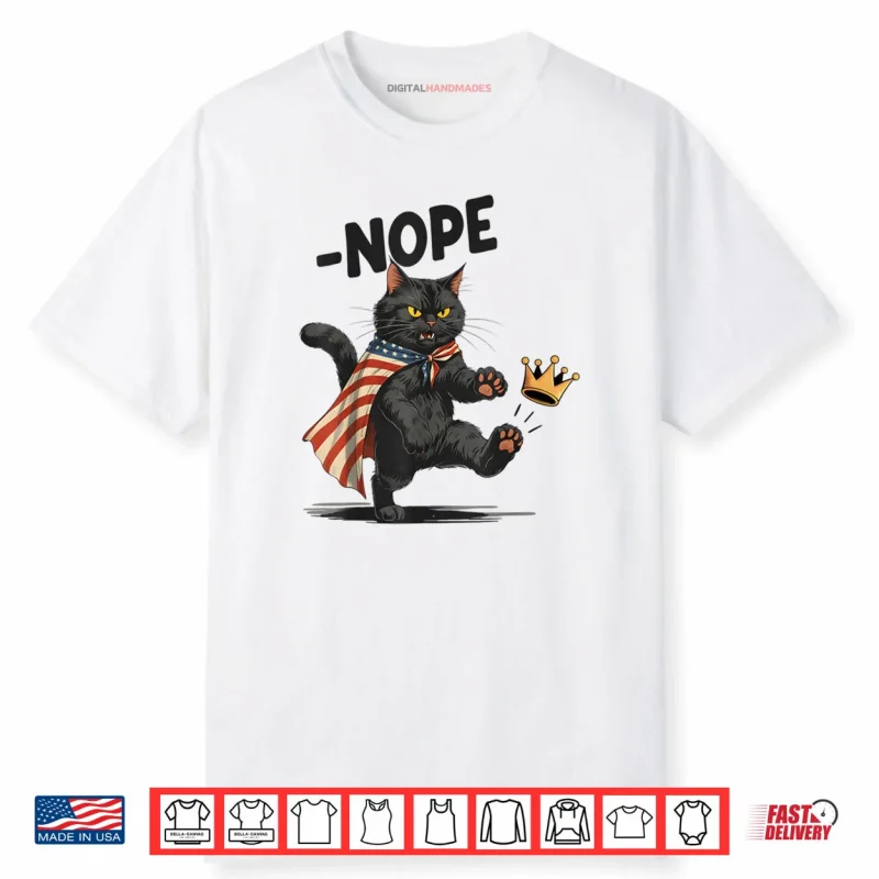 Black Cat No Kings October 18 No Kings Day Shirt