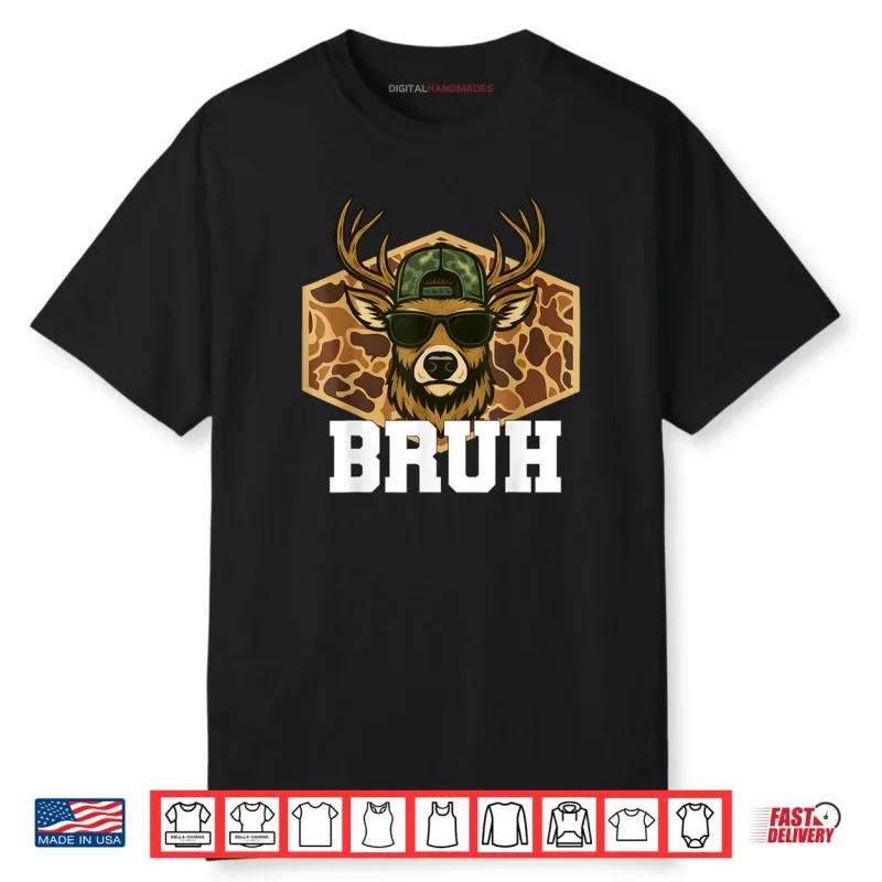 Bruh Deer Funny Deer Hunting Camo Hat Youth Teens Kids Slang Shirt