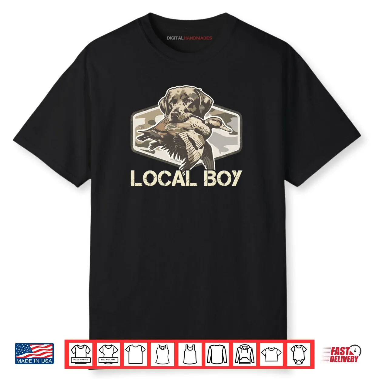 Camo Southern Local Boy Duck Hunting Black Lab Outdoor Shirt