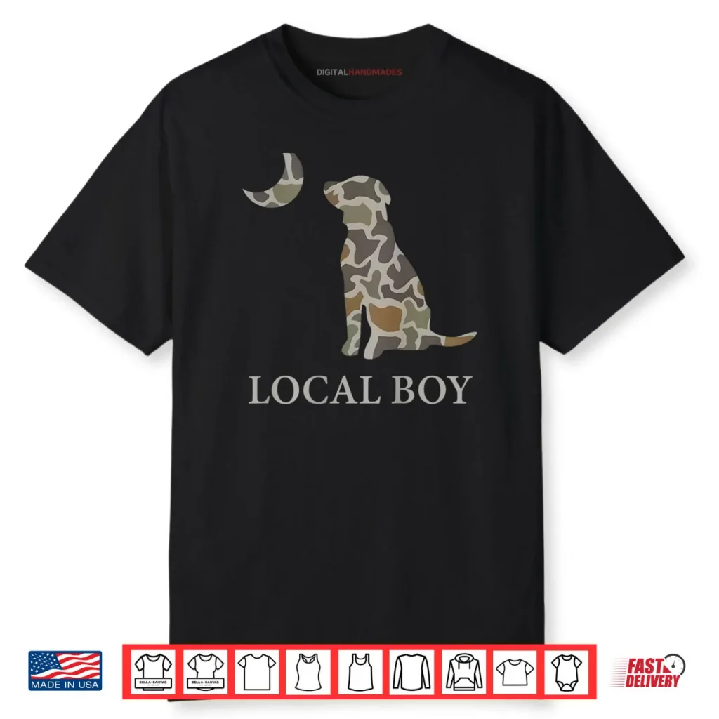 Camo Southern Local Boy Duck Hunting Black Lab Shirt