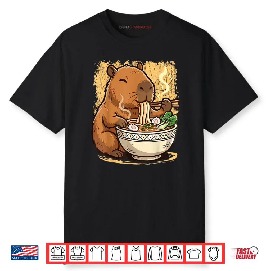 Capybara Eating Ramen Noodles Shirt 1 Capybara Eating Ramen Noodles Shirt