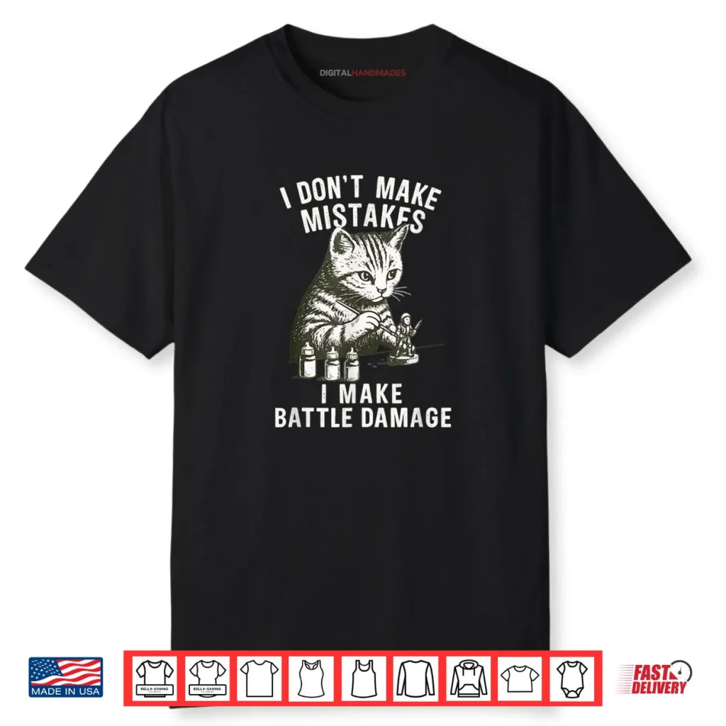 Cat Miniature Painter Battle Damage Funny Miniature Painting Shirt 1 Cat Miniature Painter Battle Damage Funny Miniature Painting Shirt