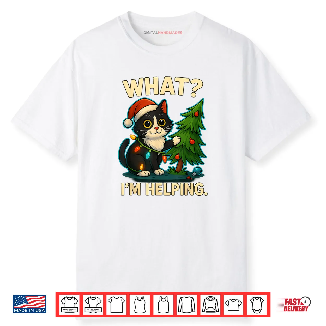 Cat What I’m Helping Holiday Tuxedo Cats Christmas Shirt