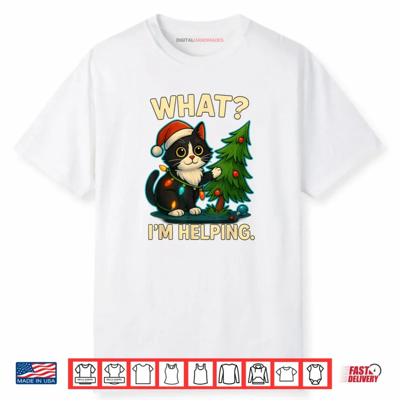 Cat What I’m Helping Holiday Tuxedo Cats Christmas Shirt