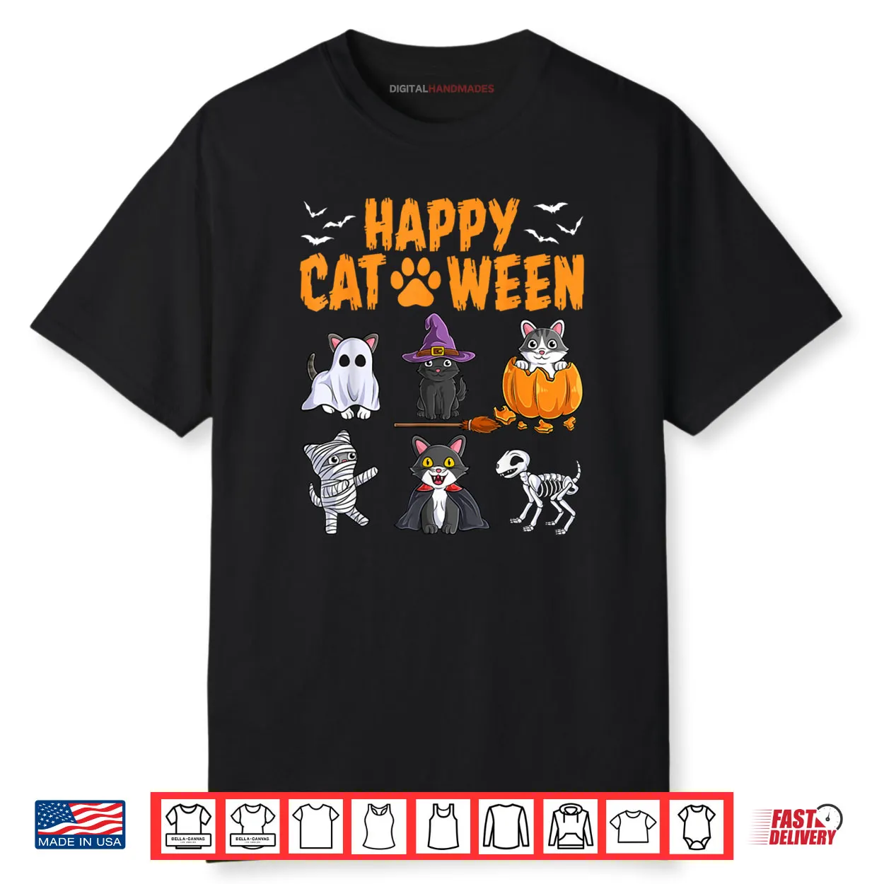 Cats Halloween Spooky Holiday Cute Kitten Cat Halloween Shirt