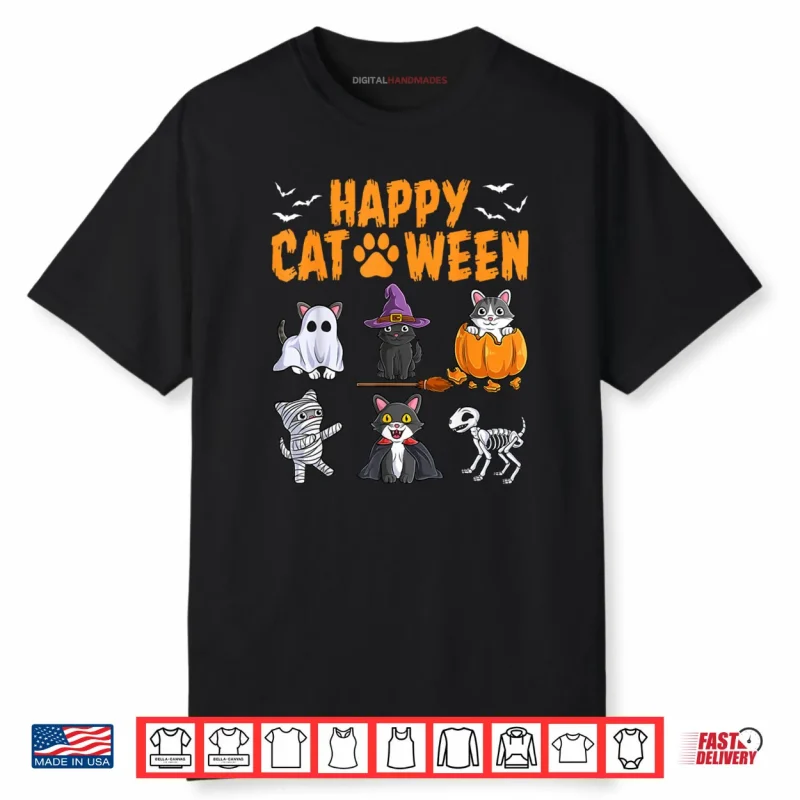 Cats Halloween Spooky Holiday Cute Kitten Cat Halloween Shirt