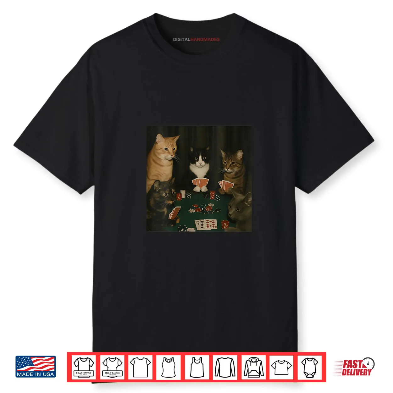 Cats Playing Poker Cat Playing Card Gambling Meme Shirt