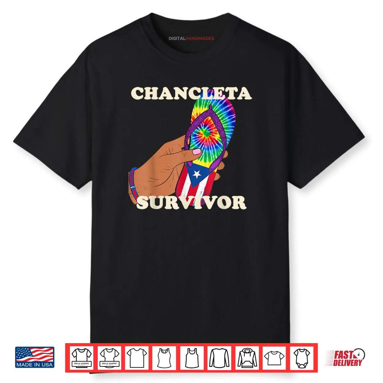 Chancleta Survivor Puerto Rico Spanish Joke Shirt