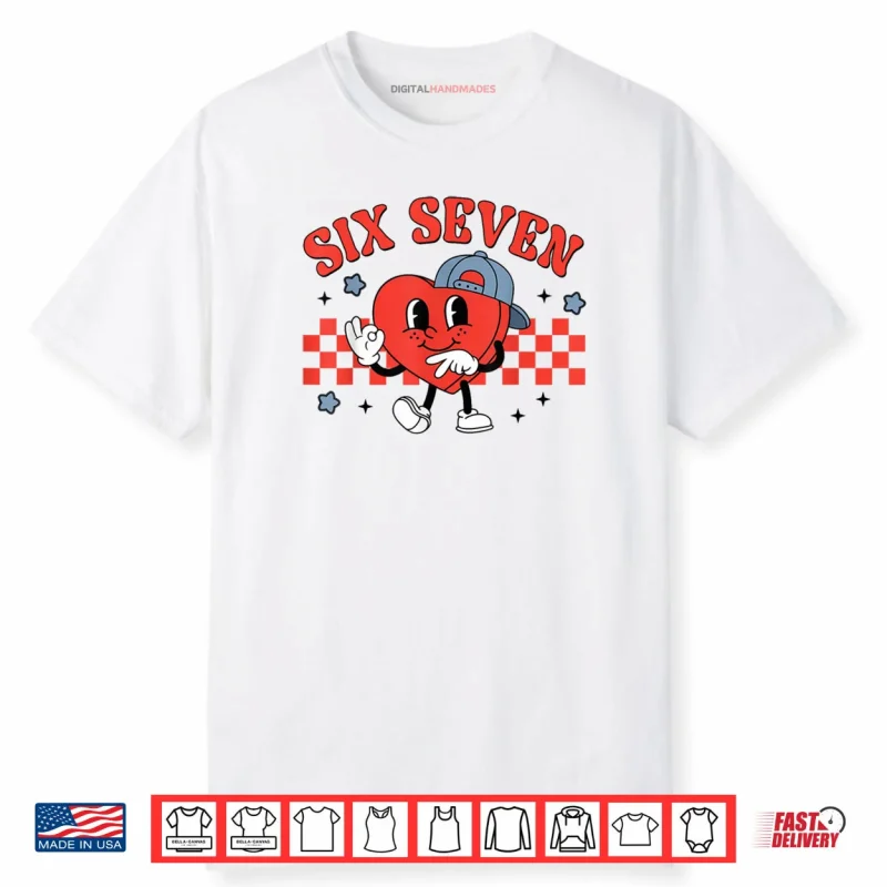 Checkered Six Seven Cool Hearts 67 Valentines Day Shirt