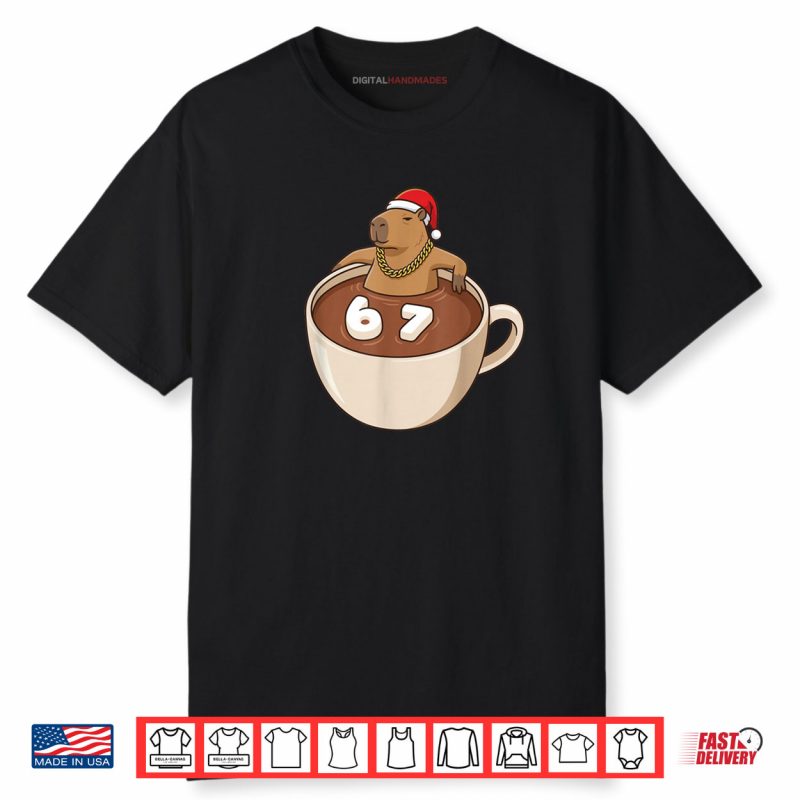 Chill Capybara Christmas Hot Cocoa 67 Marshmallow Six Seven Shirt