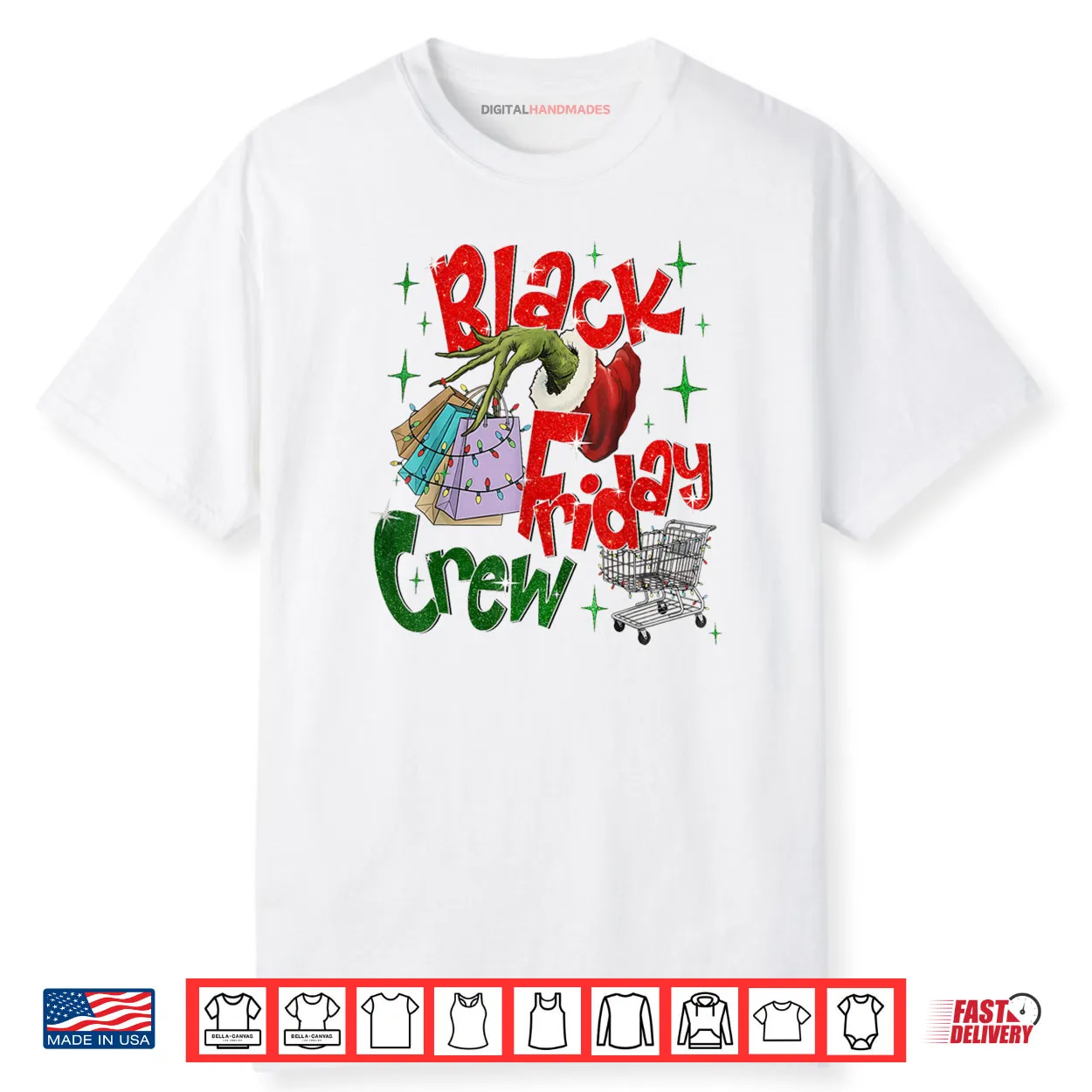 Christmas Black Shopping Family Friday Shopping Crew Shirt