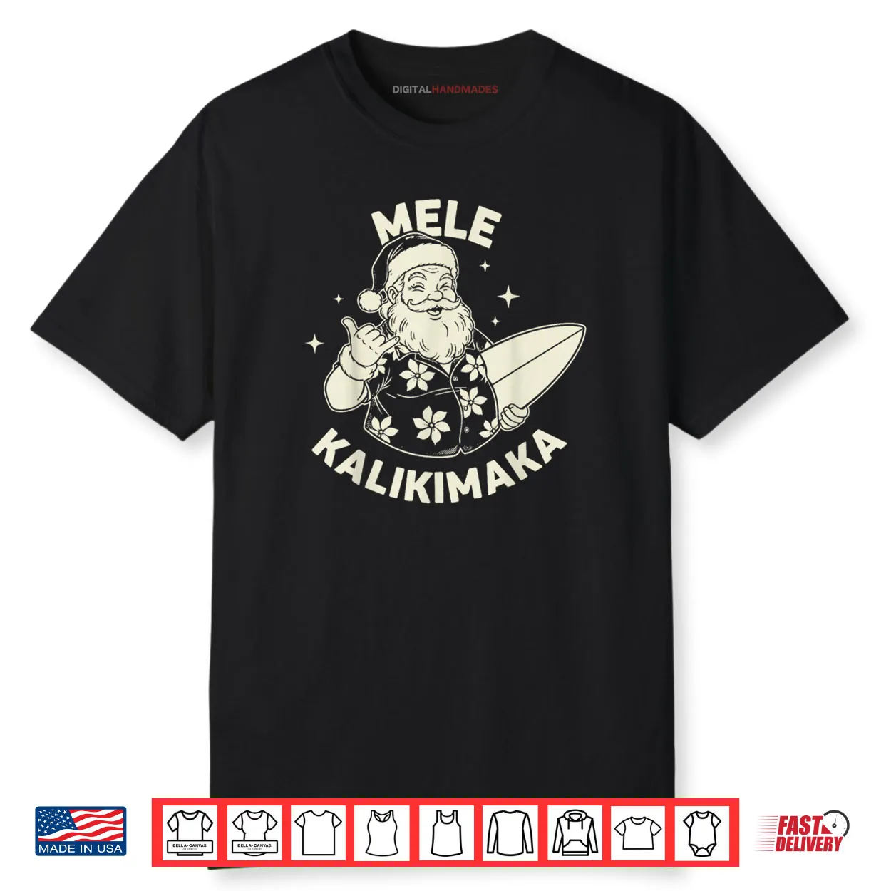 Christmas Mele Kalikimaka Santa Shaka Hawaii Shirt