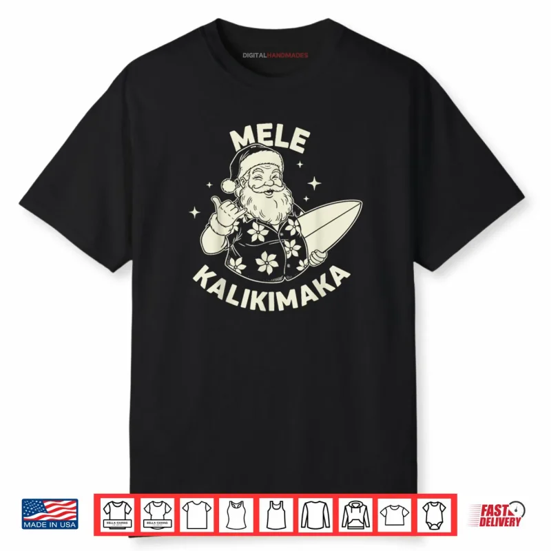 Christmas Mele Kalikimaka Santa Shaka Hawaii Shirt