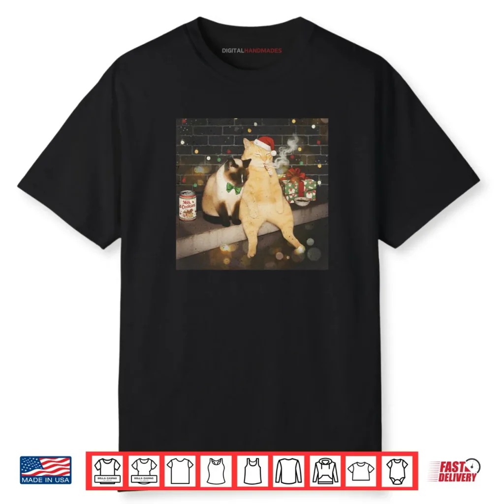 Christmas Smoking Cat Funny Candy Cane Cat Santa Meme Animal Shirt 1 Christmas Smoking Cat Funny Candy Cane Cat Santa Meme Animal Shirt
