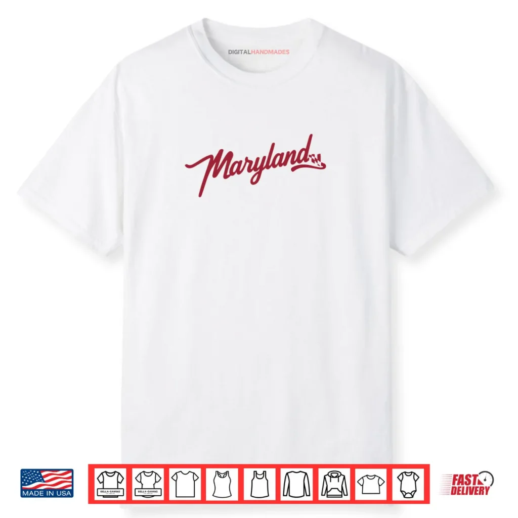 Classic Maryland Flag Script Shirt 1 Classic Maryland Flag Script Shirt