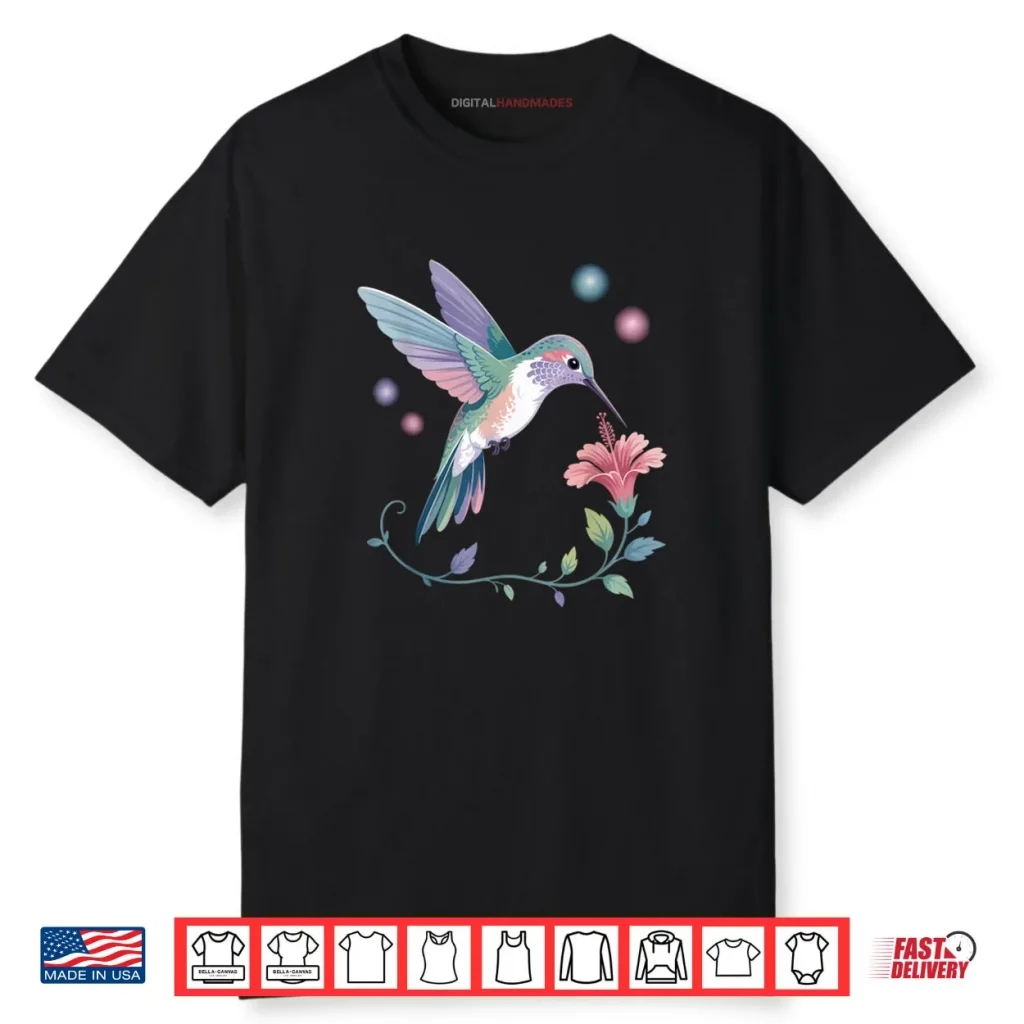 Colorful Cute Hummingbird Flower Nature Art Bird Lovers Shirt 1 Colorful Cute Hummingbird Flower Nature Art Bird Lovers Shirt