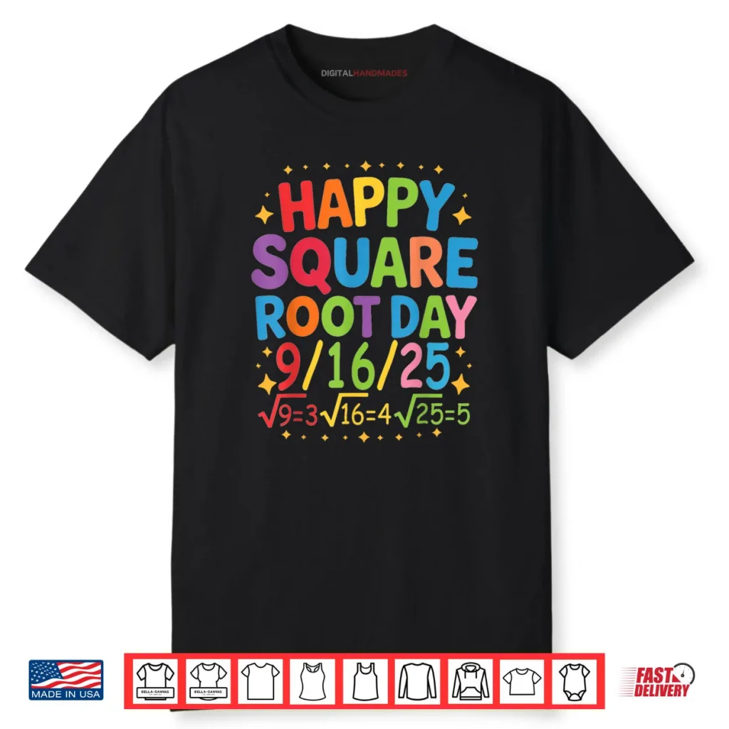 Cool Retro Happy Square Root Day Number Joke Shirt