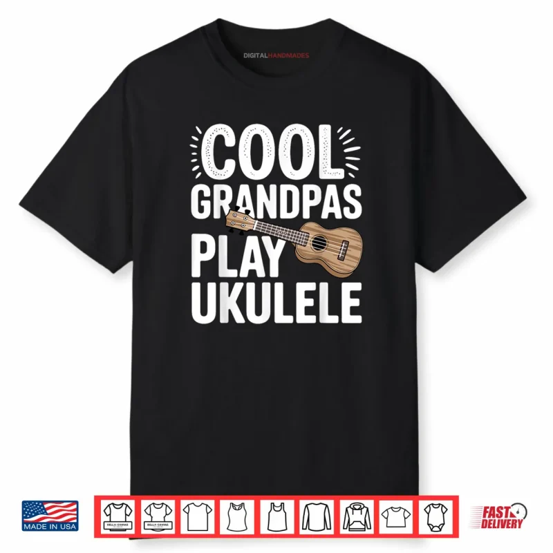 Cool Ukulele Art for Grandpa Men Music Lover Ukulele Player Shirt