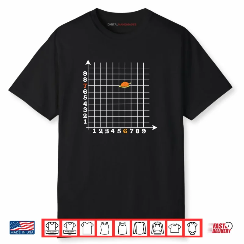 Coordinate (6 7) Funny Math Teacher Turkey Math Joke Shirt