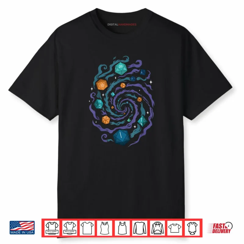 Cosmic Dice Spiral Tabletop RPG Shirt