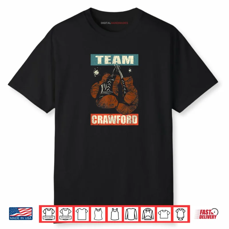 Crawford Last Name Retro Family Name Crawford Boxing Shirt