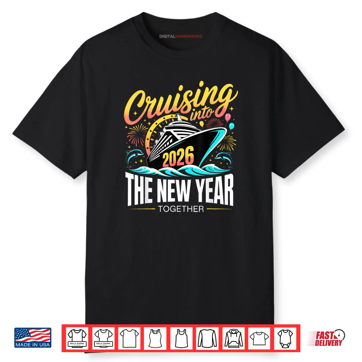 Cruising Into The New Year 2026 Matching Family Cruise Party Shirt