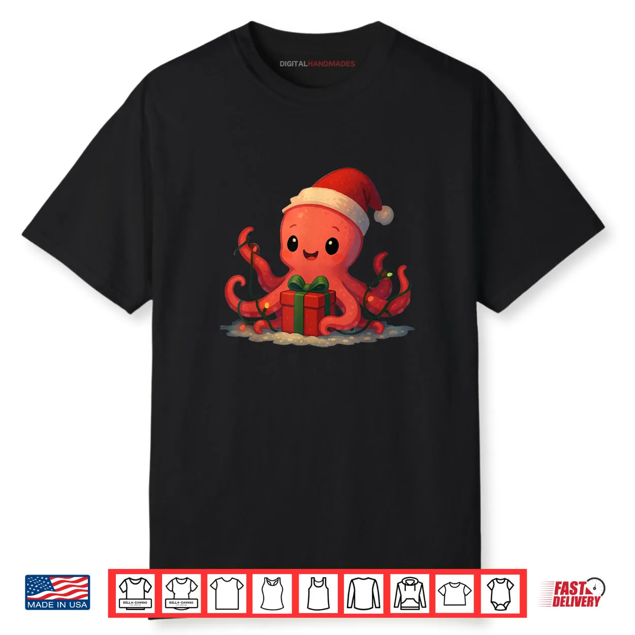 Cute Christmas Octopus Holiday Shirt