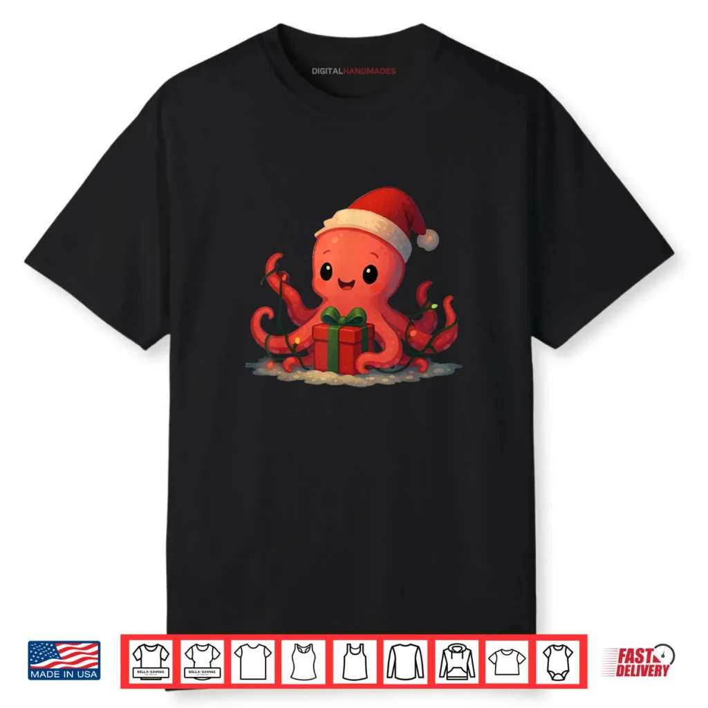 Cute Christmas Octopus Holiday Shirt 1 Cute Christmas Octopus Holiday Shirt