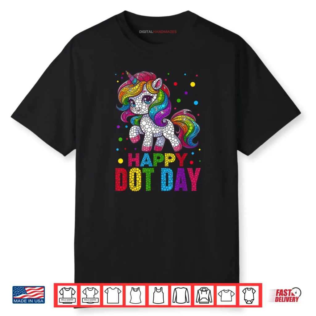 Cute Unicorn Polka Dot Art Student Happy Dot Day Shirt 1 Cute Unicorn Polka Dot Art Student Happy Dot Day Shirt
