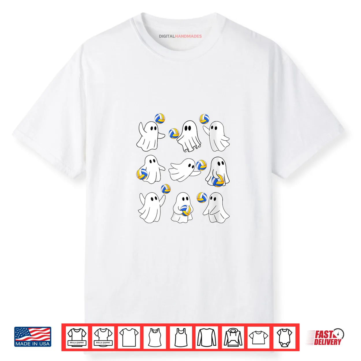 Cute Volleyball Player Ghosts Happy Halloween Costume Day Shirt