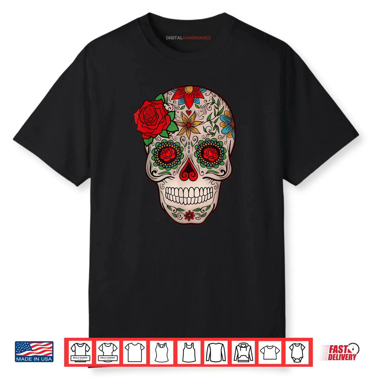 Day of the Dead Mexican Sugar Skull All Saints Day Shirt