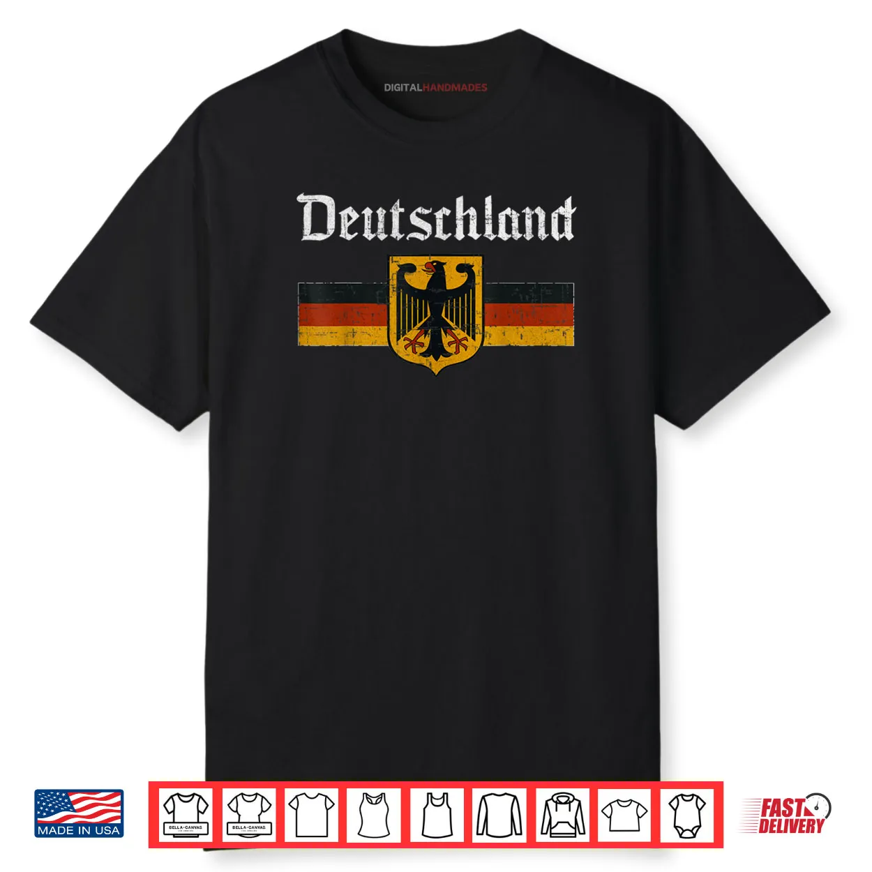 Deutschland Flag Eagle Vintage German Heritage Pride Shirt